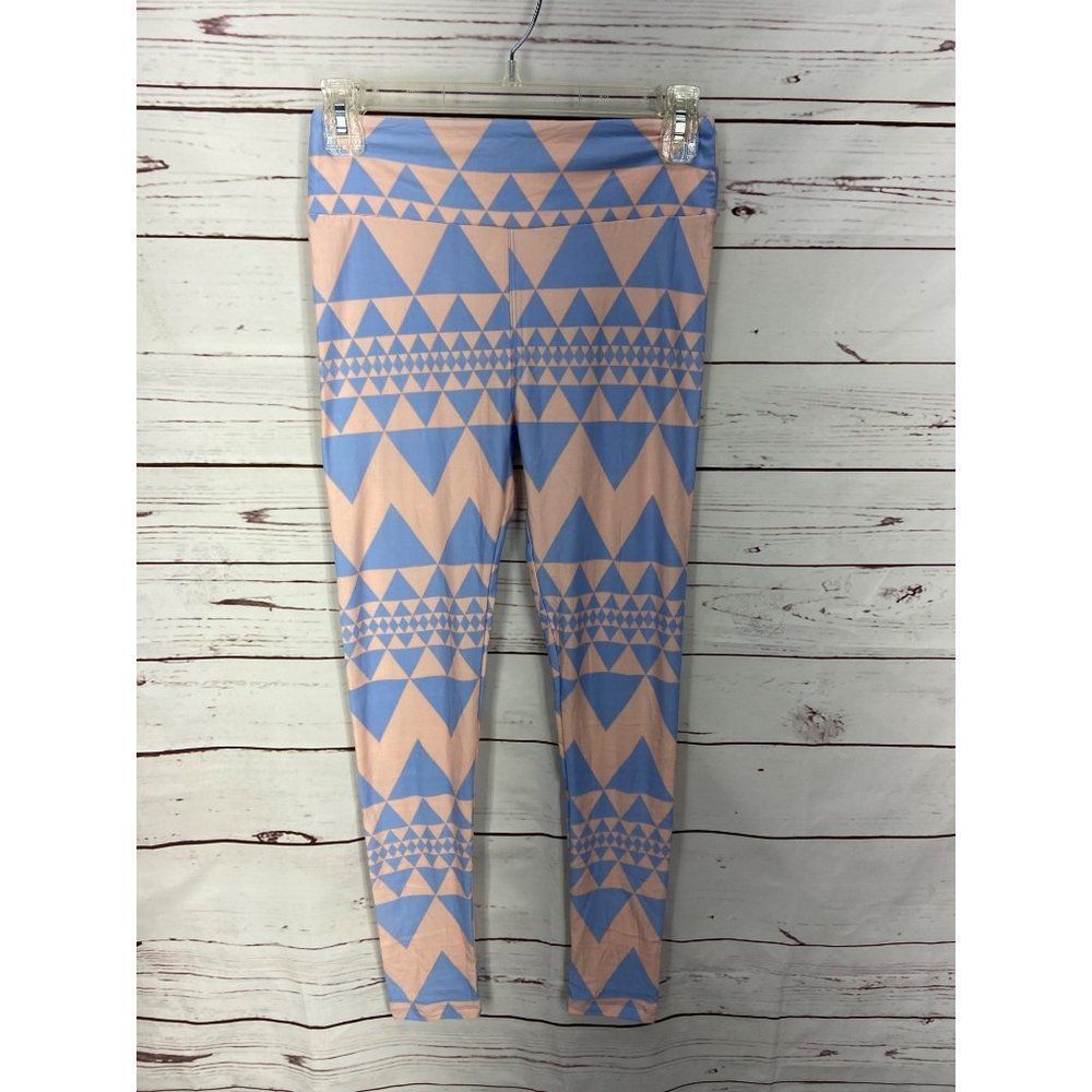 LuLaRoe Aztec Pattern Leggings Womens Full Length Leggings Size:One Size Pink &